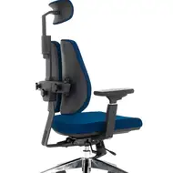 Ортопедическое кресло Falto ORTO-ALPHA  AM-02A (черный каркас / обивка ткань BLUE)