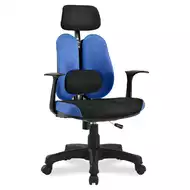 Эргономичное кресло Falto Duo Gini SY-1033 BL (Каркас черный/ спинка ткань синяя/сидение ткань черно-синяя)