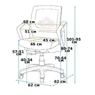 Эргономичное кресло Falto ROBO С-250 SY-1208-BK-GY (каркас черный / спинка сетка черная / сиденье ткань серая)