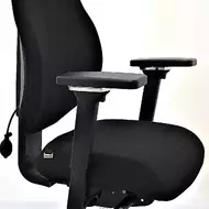 Эргономичное кресло Falto SMART-T 1501-10H Fighter black 60999 (черный каркас / черная ткань / АЛ крестовина / подгол. кожа натур.)