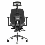Ортопедическое кресло Falto BIONIC COMBI FOOTREST AMS-158A (черный каркас / обивка сетка GREY) с подножкой