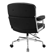 Эргономичное кресло Eames Lobby Chair ES104, черная кожа