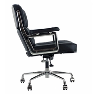 Эргономичное кресло Eames Lobby Chair ES104, черная кожа