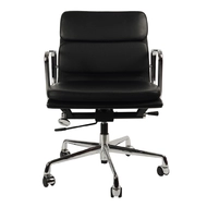 Эргономичное кресло Eames Soft Pad Office Chair EA 217, черная кожа