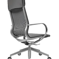 Эргономичное кресло Soho Design Mercury HB серая кожа, матовый алюминий