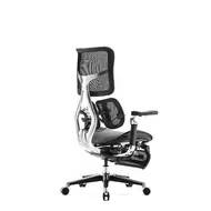 Эргономичное кресло Falto SCALA с подножкой (каркас чёрный, сетка тёмно-серый)