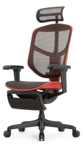 Геймерское кресло Falto Enjoy 2 Ultra Game с подножкой (наклон вперёд, сетка, чёрный с красным)