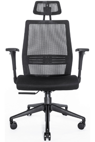 Эргономичное кресло Falto Soul Auto (автоматическая жёсткость качания, сетка, ткань, чёрный)