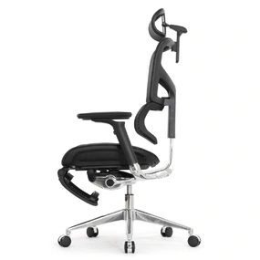 Эргономичное кресло Falto Sail 2 с подножкой (динамичный поясничный упор, подлокотники 6D (360), сетка, чёрный)