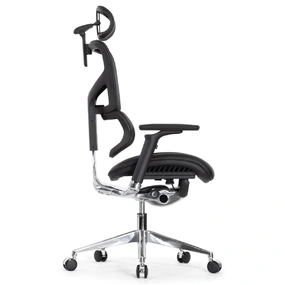 Эргономичное кресло Falto Leater Premium SL (динамичный поясничный упор, натуральная кожа, чёрный)