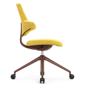 Эргономический стул Falto SOKOA ACTIV (отклонение, каркас бордо, ткань, жёлтый)