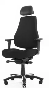 Эргономичное кресло Falto Dispatcher Orto (наклон сиденья, анатомическая форма, ткань, чёрный)