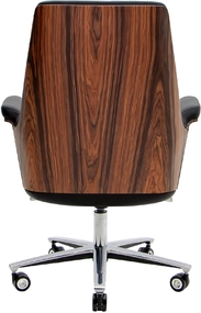 Эргономичное кресло LB чёрная кожа / палисандр