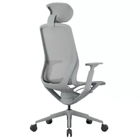 Эргономичное кресло Aria с подголовником сетка, светло-серое
